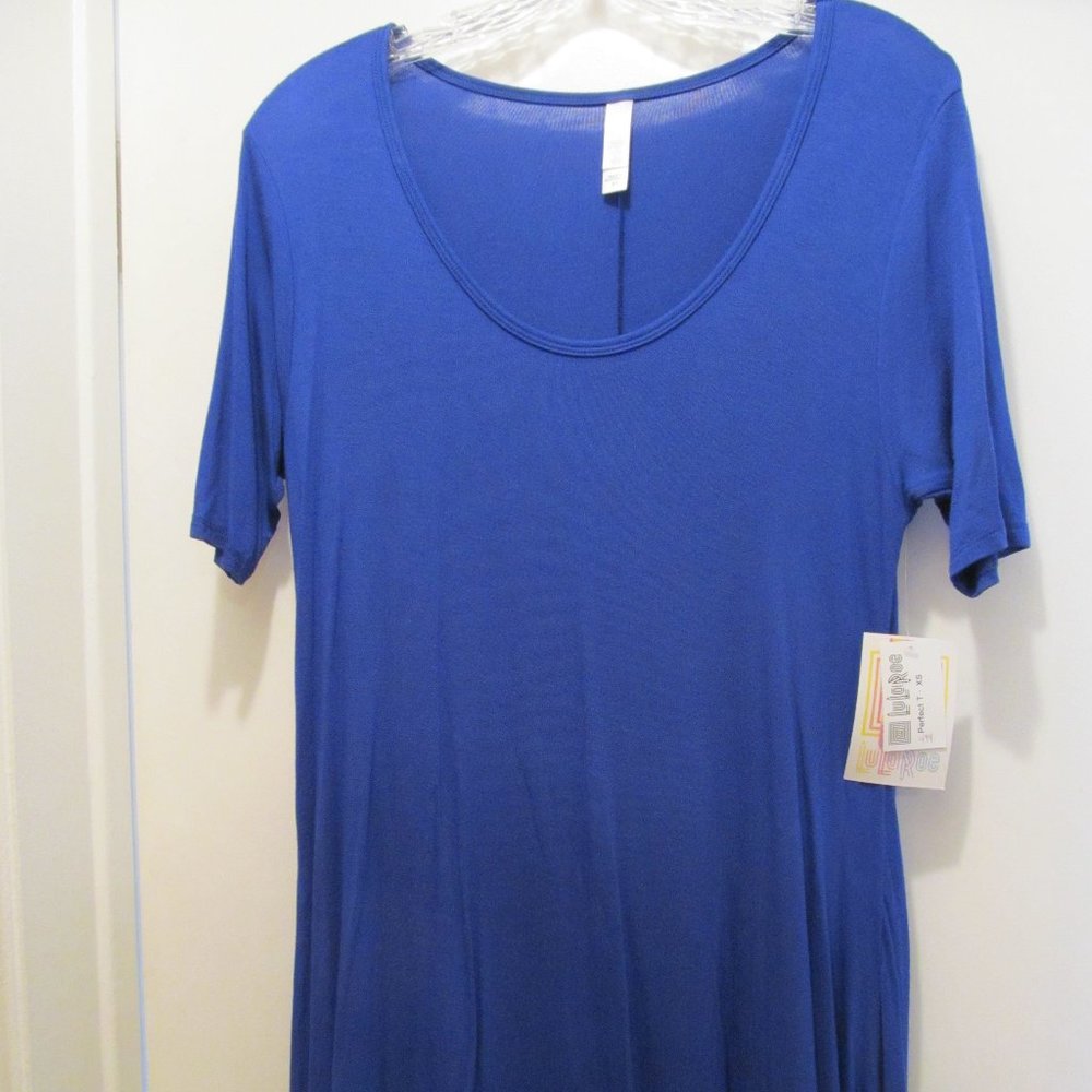 LuLaRoe Royal Blue Perfect T Top - Size XS